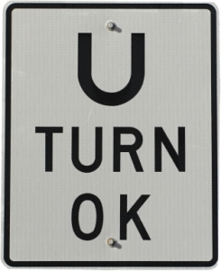 U turn OK sign