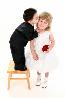 Boy Giving Pretty Girl A Kiss
